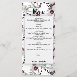 Floral Marsala Wedding Chá de panela Menu