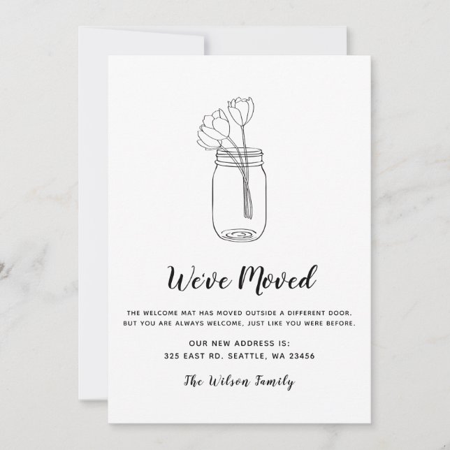 Floral Mason Jar, Mudamos O Novo Endereço (Frente)
