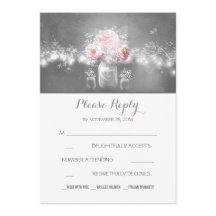 floral mason jar rustiche luzes de casamento RSVP