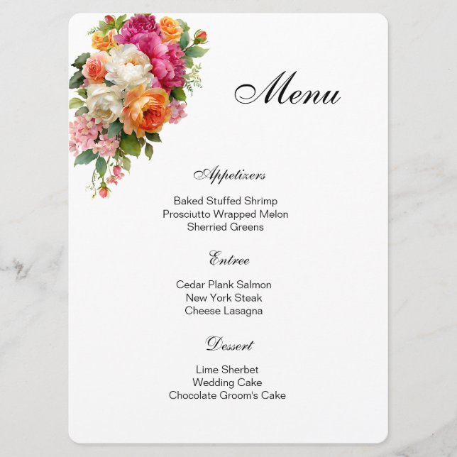 Floral Menu Card (Frente)