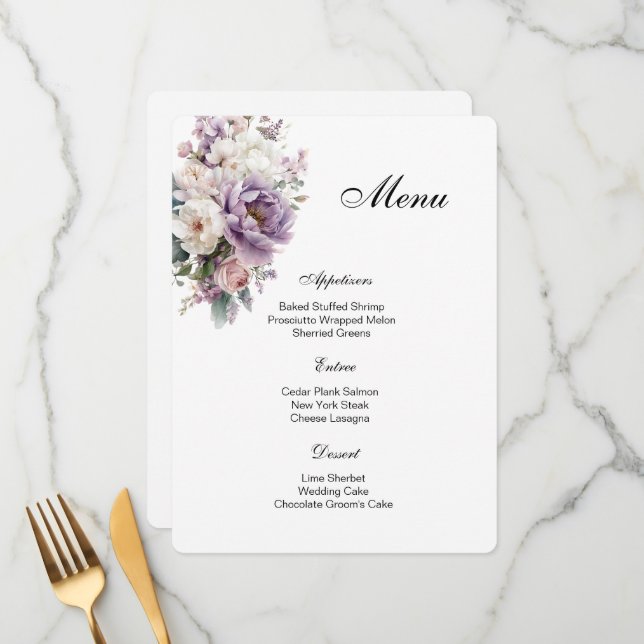 Floral Menu Card (Frente/Verso In Situ)