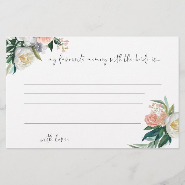 Floral Minha memória favorita com os cartões noivo (Frente)