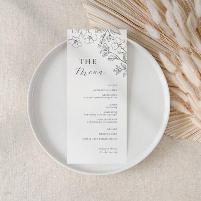 Floral Minimalist Wedding Menu (Criador carregado)