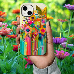 Floral Moderno Brilhante<br><div class="desc">Capa de telefone Floral Colorida |Este corajoso design floral moderno é, no mínimo, revelador. As cores brilhantes e alegres desenhar o olho e fazem você sorrir! Pode ser personalizado com um nome no canto inferior direito. Se não quiser um nome, basta remover o texto da área modelo. Este telefone fará...</div>