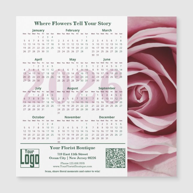 Floral Moments Promotion Magnetic 2026 Calendar (Frente)