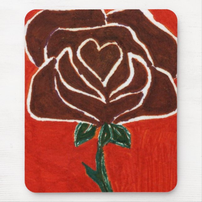 Floral Mousepad "Rosa Heart #7" (Frente)