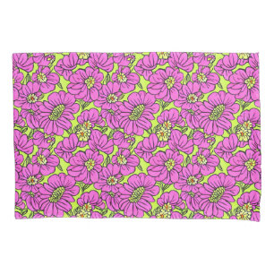 Floral Neon Pink e Daisies Amarelas Pattern Duvet