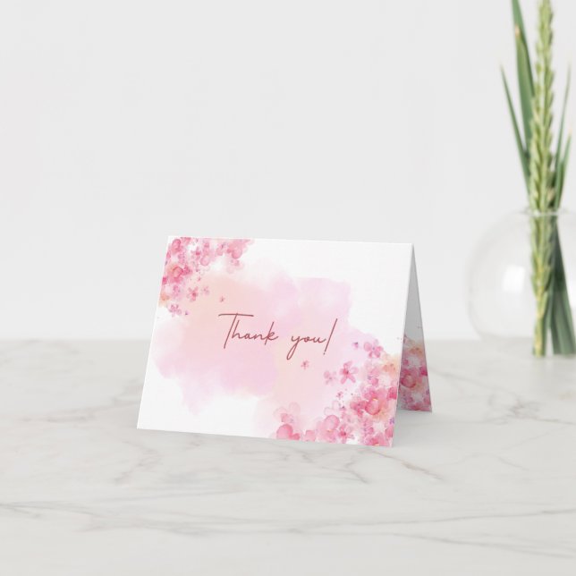 Floral Obrigado Cartão De Casamento (Frente)