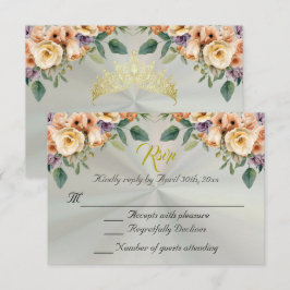Floral on Pastel Green Quinceanera RSVP