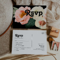 Floral Ousada | Cartão de Resposta de RSVP de Menu