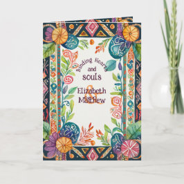 FLORAL PAGAN FOLKART DO CARTÃO DE MÃO PERSONALIZAD