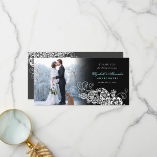 Floral Paisley Boho Casamento Obrigado Cartões de