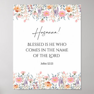 Floral Palm Sunday Scripting Impressão | Hosanna B
