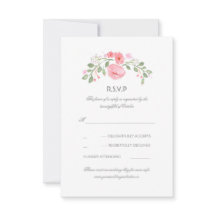 Floral Pastel Flowers Cartão RSVP de Casamento