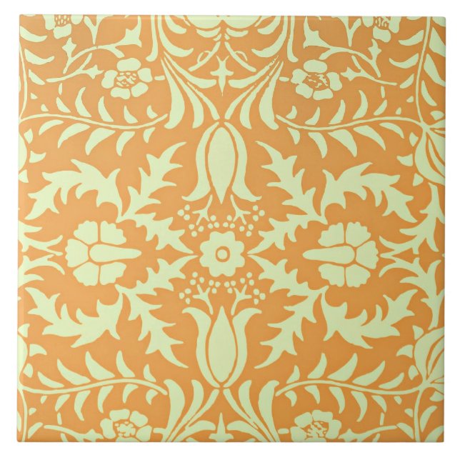 Floral Pattern, gold and pastel yellow design, (Frente)