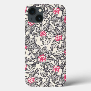 Floral pattern with cartoon birds 2