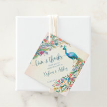 Floral Peacock festa de noivado favorita etiquetas