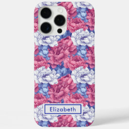 Floral Peonies Custom Name Iphone Case For Her