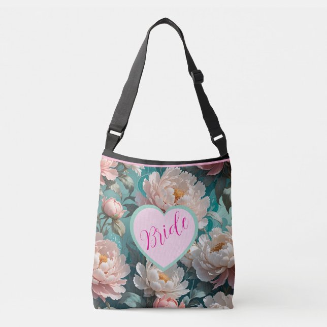Floral Peonies MultiImpressão Bride Tote Bag (Frente)