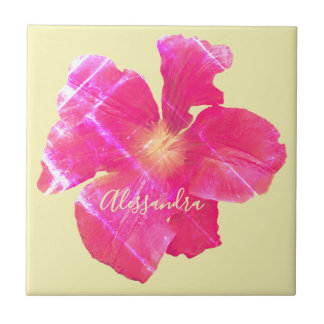 Floral Personalizado Retro Amarelo Rosa Grunge Aqu