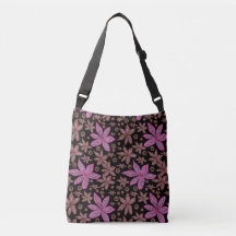 Floral Pods Brown & Fuchsia em Bolsa preto