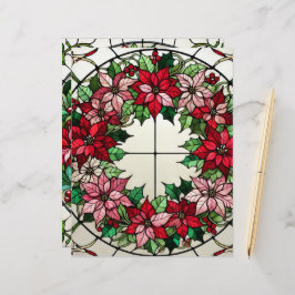 Floral Poinsettia Wreath StainGlass Scrapbook
