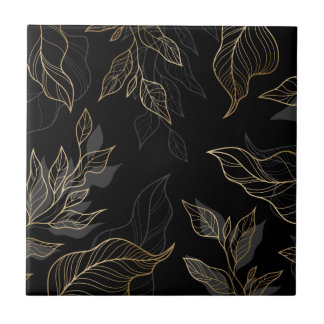 Floral Preto Dourado