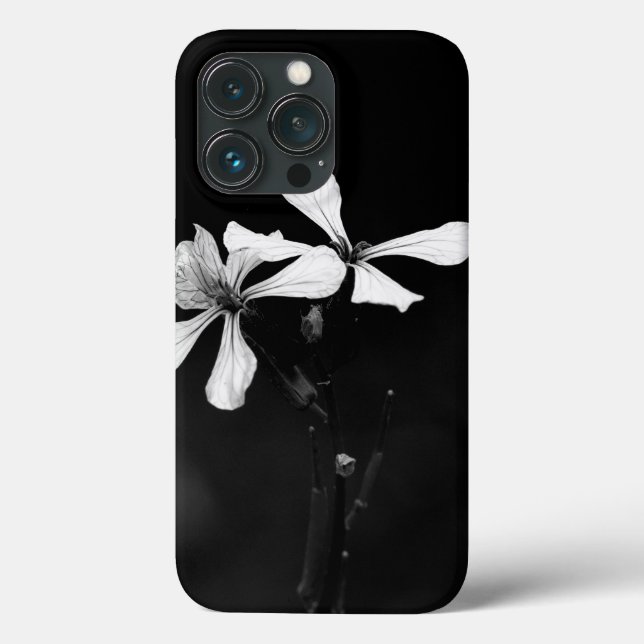 floral preto e branco mínimo (Verso)