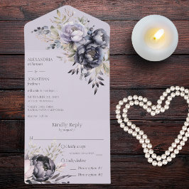 Floral Preto e Lavanda