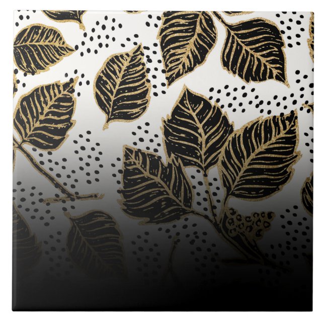 Floral Preto e Ouro (Frente)