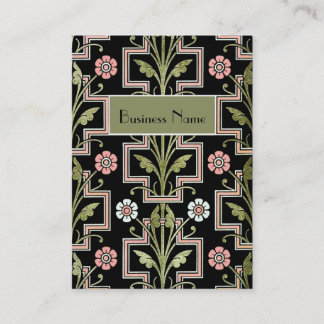 Floral Preto-Rosa cartão de visita