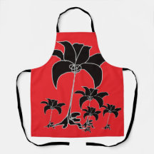 Floral Preto Vermelho