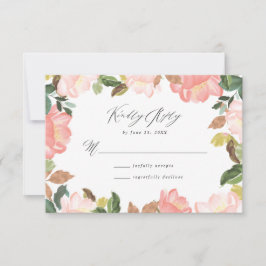 Floral Primavera Blush | Cartão RSVP de Casamento