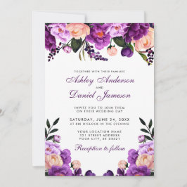 Floral Puro Ultra Violeta | Convite de casamento P