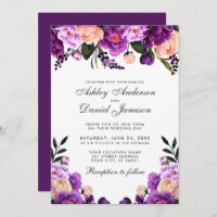 Floral Puro Ultra Violeta | Convite para Casamento