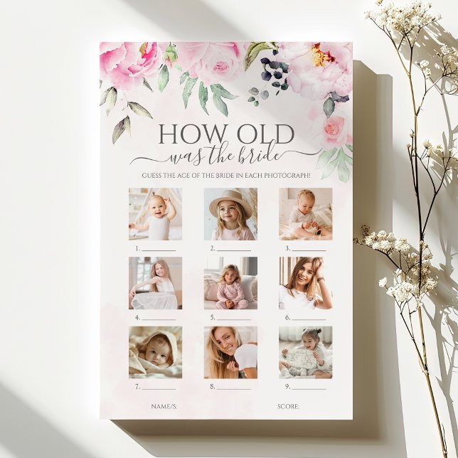 Floral Quão Velho Era O Jogo Do Chá de panela Da N (Criador carregado)