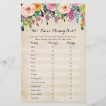 Floral que conhece o melhor jogo de Chá de fraldas