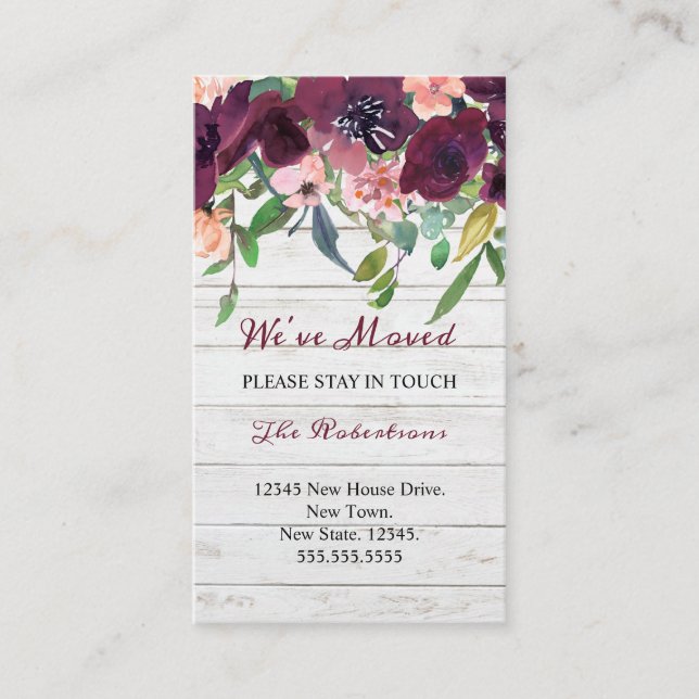 Floral que nos movemos | Anúncio de novo endereço (Frente)