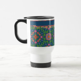 Floral Rangoli Deep Blue Caneca de viagem para per