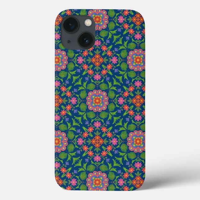 Floral Rangoli, Deep Blue Ipad Mini Caso-mate (Verso)