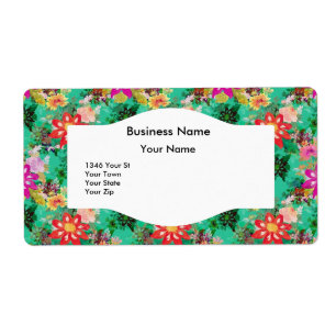 Floral retro do vintage da etiqueta de endereço