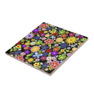 Floral retro feminino bonito das flores legal da