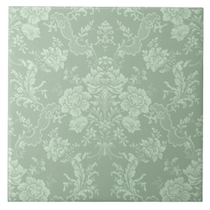 Floral Romântico para Chic - Damasco Verde-Sage