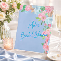floral rosa e azul