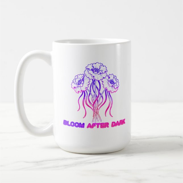 Floral Rosa Neon - Caneca de Café de Arte (Esquerda)