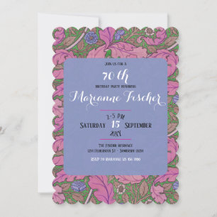 Floral rosa retro William Morris 70º aniversário