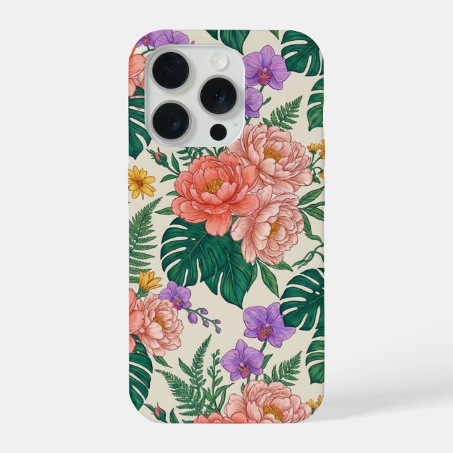 Floral Rose iPhone 15 Case – Elegant Flower Design (Verso)