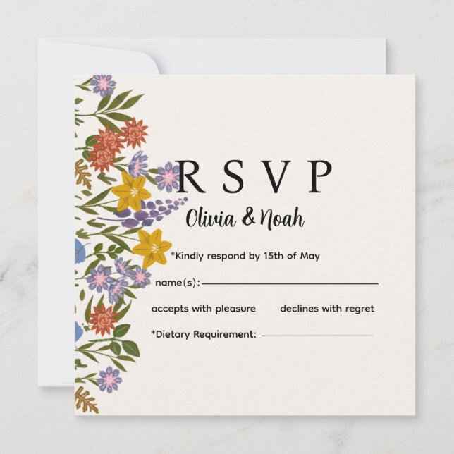Floral RSVP Card  (Frente)