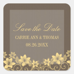 Floral Russo Amarelo Salve os Adesivos de Data