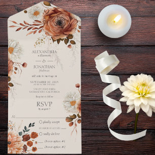 Floral Rustic Autumn em Beige com opções de Janto